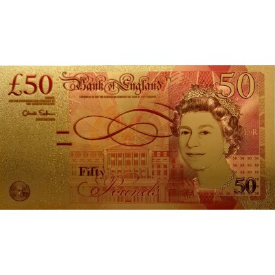 50 фунтов GB, 3 банкноты, сувенир, цвет, 24К 50 фунтов GB, 3 банкноты, сувенир, цвет, 24К